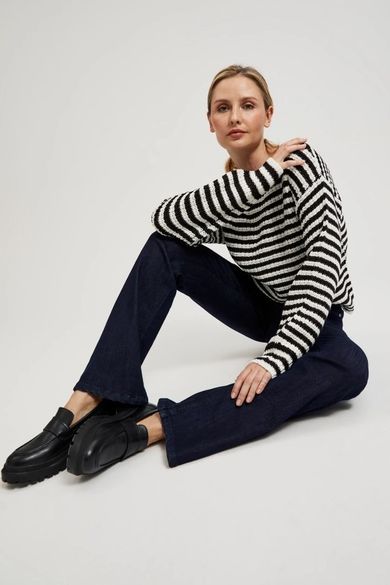 Spodnie jeansowe damskie, granatowe, Moodo