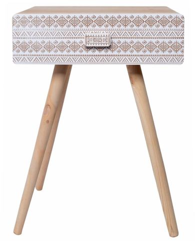 Stolik nocny drewniany, 40-30-54 cm