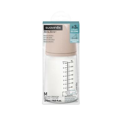 Suavinex, butelka Zero Zero, przepływ średni, medium, 270 ml