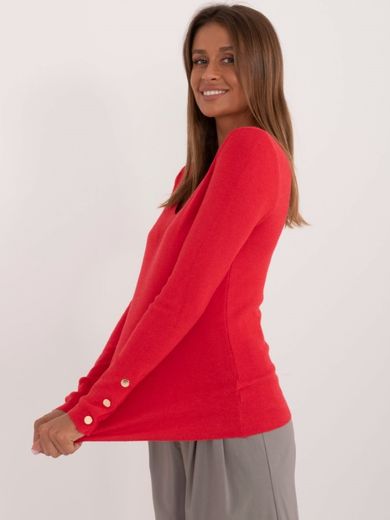 Sweter damski, czerwony, Italy Moda