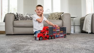 TeamsterZ, ciężarówka transporter na resoraki + 10 autek