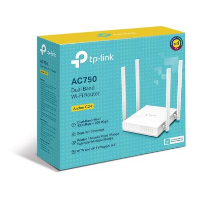 TP-Link, Archer C24, router WiFi, AC750, Dual Band, 5xRJ45 100Mb/s