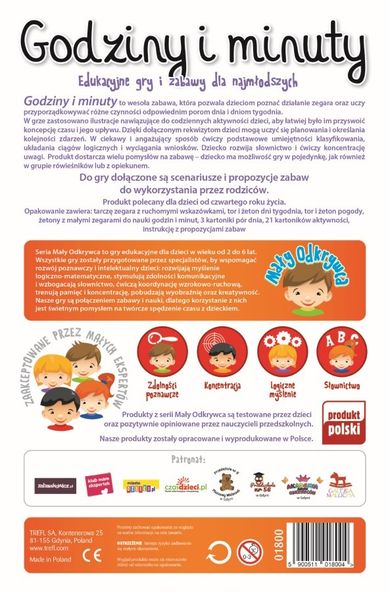 Trefl, Mały Odkrywca, Godziny i minuty, gra edukacyjna