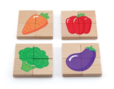 Viga, Owoce i warzywa, drewniane puzzle magnetyczne