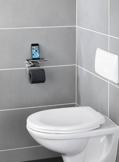 Wenko, uchwyt na papier toaletowy z półką na tablet, smartfon, 2w1