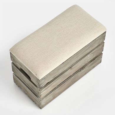 Zeller, drewniana pufa z siedziskiem + schowek na butelki, 30 l, 2w1