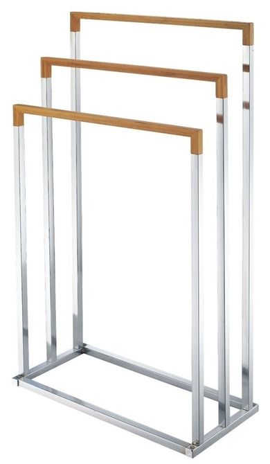Zeller, stojak łazienkowy bamboo, wieszak na ręczniki, 3 ramienny