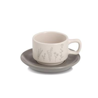 Zeller, zestaw do espresso, Flowers, 4 filiżanki ze spodkami, 70 ml