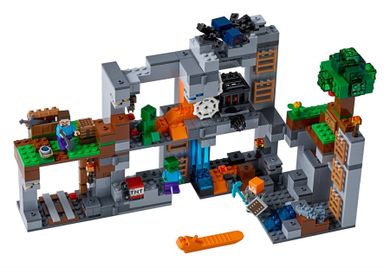 Zestaw promocyjny: LEGO Minecraft, Przygody na skale macierzystej, 21147 + GRATIS: LEGO Minecraft, Minecraft BigFig, Steve z papugą, 21148