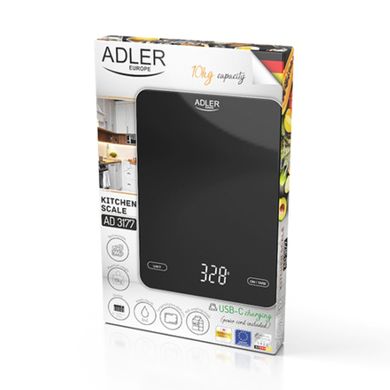 Adler, waga kuchenna, ładowana przez USB, do 10 kg