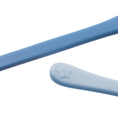 Akuku, zestaw łyżeczek do nauki karmienia, niebieski, 2 szt.