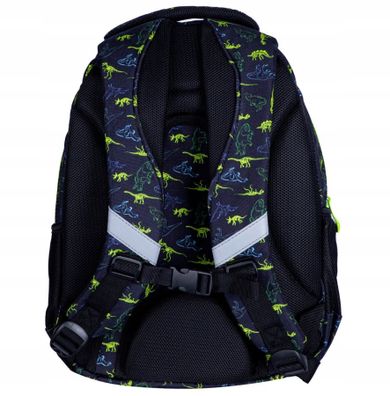 Astrabag, plecak szkolny, 3-komorowy, T-Rex Neon