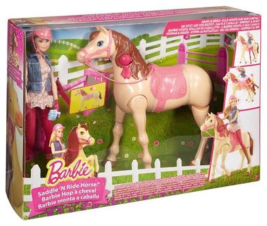 Barbie, Dżokejka i konik, zestaw z lalką