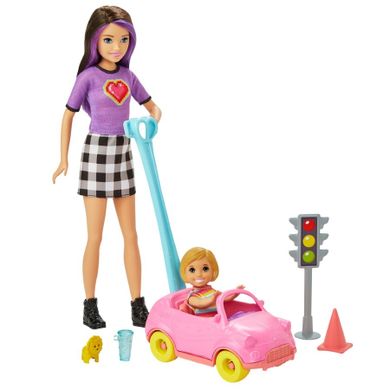 Barbie, mini auto, zestaw z mini lalką z akcesoriami