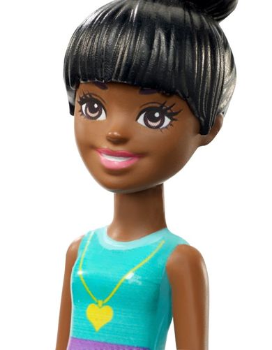 Barbie, On the Go, lalka w niebiesko-różowym stroju