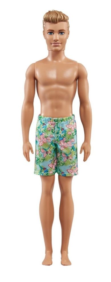 Barbie, plażowa lalka Ken, spodenki w kwiaty
