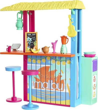 Barbie, Plażowy bar, zestaw akcesoriów bez lalki