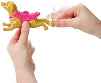 Barbie, Pływający piesek, lalka z akcesoriami
