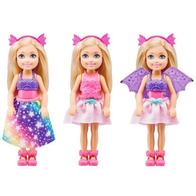 Barbie, Przebieranki Chelsea, zestaw z lalką i ubrankami