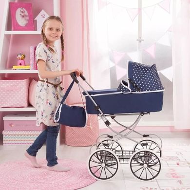Bayer Design, Classic Deluxe, głęboki wózek dla lalek, granatowy