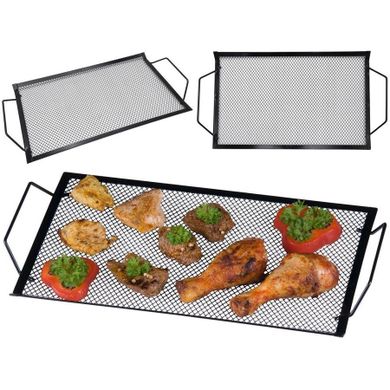 BBQ, blacha do grillowania, metalowa, czarna, 40-22 cm