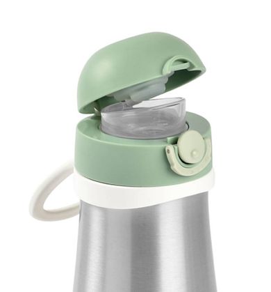 Beaba, bidon termiczny, ze słomką, sage green, 350 ml