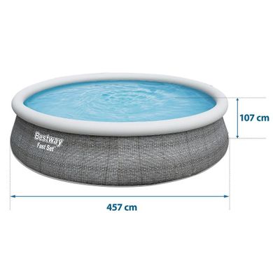 Bestway, basen ogrodowy rozporowy, zestaw 11w1, 457-107 cm