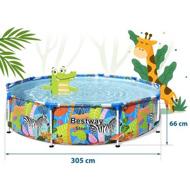 Bestway, basen ogrodowy stelażowy, zestaw 4w1, 305-66 cm