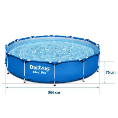 Bestway, basen ogrodowy stelażowy, zestaw 7w1, 366-76 cm