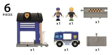 Brio World, Komisariat policji, zabawka drewniana, zestaw z figurkami