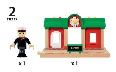 Brio World, Stacja kolejowa z nagrywarką, zabawka drewniana