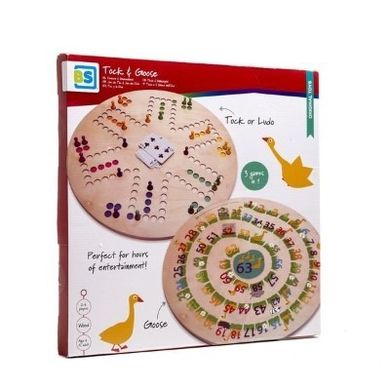 BS Toys, Chińczyk, Gęś, 2w1, drewniana gra planszowa