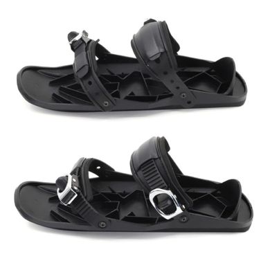 Buty narciarskie, krótkie narty, czarne