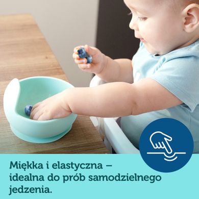 Canpol babies, miseczka silikonowa z przyssawką, turkusowa, 300 ml