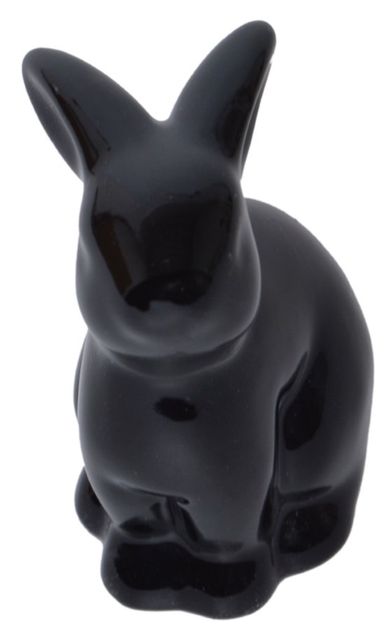Ceramiczny królik mały, czarny,