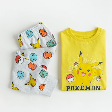 Cool Club, Piżama chłopięca, żółto-szara, Pokemon