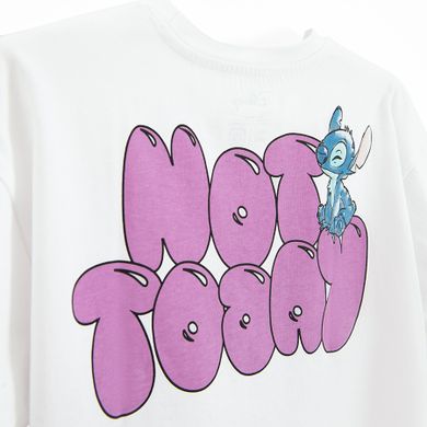 Cool Club, T-shirt dziewczęcy, oversize, biały, Lilo i Stitch
