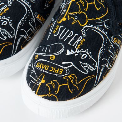 Cool Club, Trampki slip on chłopięce, granatowe, dinozaury