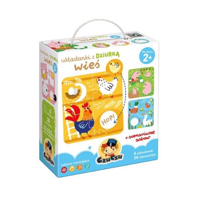 CzuCzu, Układanki z dziurką, Wieś, puzzle, 2+