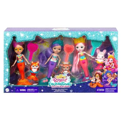 Enchantimals, Królewskie syrenki, zestaw z 3 lalkami i zwierzątkami
