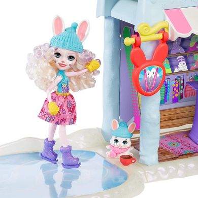 Enchantimals, Zimowa chatka, zestaw do zabawy z lalką, figurką i akcesoriami