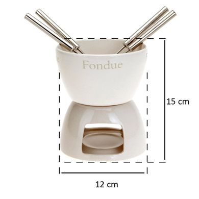 Excellent Houseware, zestaw do fondue dla 4 osób, ceramiczny