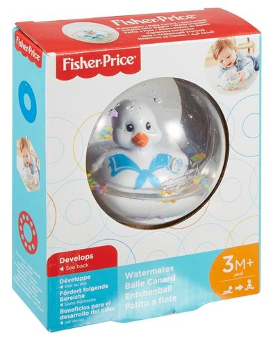 Fisher-Price, kąpielowa kaczuszka w kuli, biała