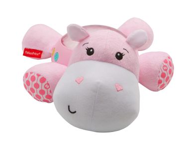 Fisher-Price, Uspokajacz Hipcio z projektorem, różowy, zabawka niemowlęca