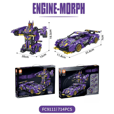 Forange, Engine-Morph, samochód 2w1, klocki konstrukcyjne, 714 elementów