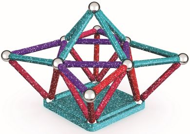 Geomag, Glitter Recycled, konstrukcyjne klocki magnetyczne, 60 elementów