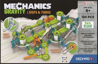 Geomag, Mechanics Gravity, Loops & Turns, konstrukcyjne klocki magnatyczne, 130 elementów