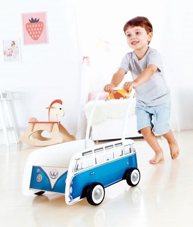 Hape, Volkswagen, T1, chodzik klasyczny, drewniany, niebieski
