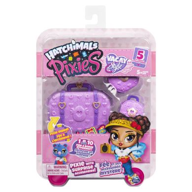 Hatchimals, Pixies, walizeczka z laleczką, fioletowa