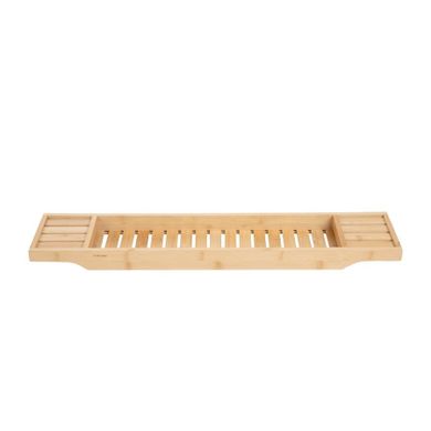 Homla, Klea, półka na wannę, drewniana naturalna, 70-14.5-4.5 cm